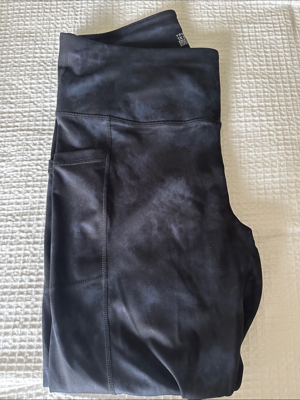 Yogalicious Black/Blue camo High-Waist Pocket Leggings